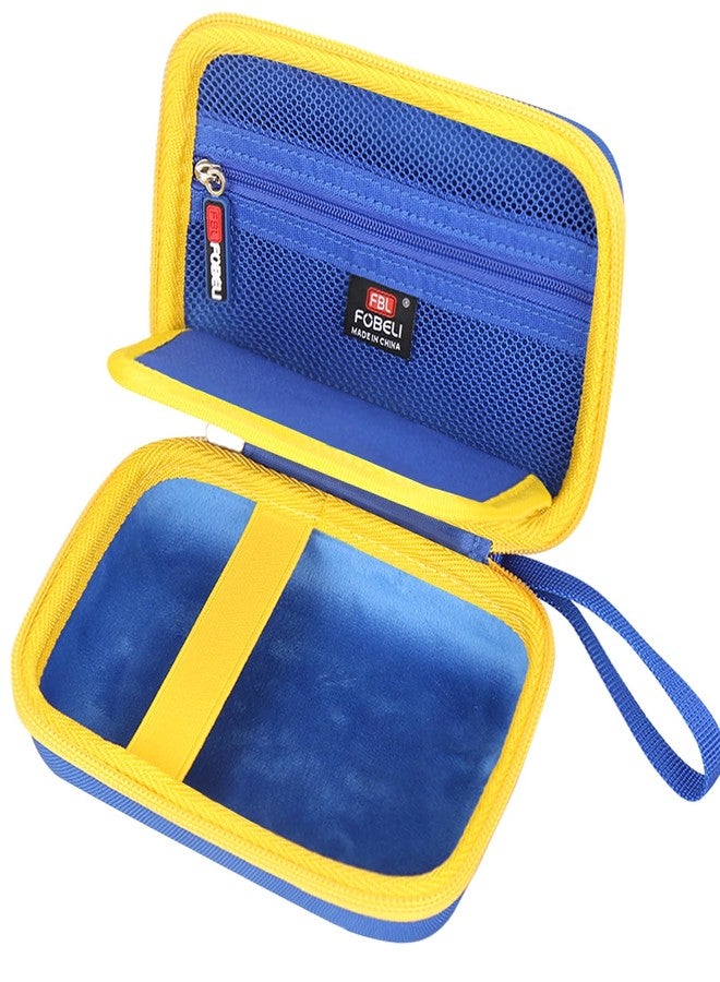 FBLFOBELI Hard Case Compatible with Blaze Atari/Technos/Taito/Capcom Super/Neo-Geo/Data East Pocket Arcade Handheld Game Console, Mesh Pocket for Evercade Cartridges and Accessories (Blue+Yellow) - Image 2